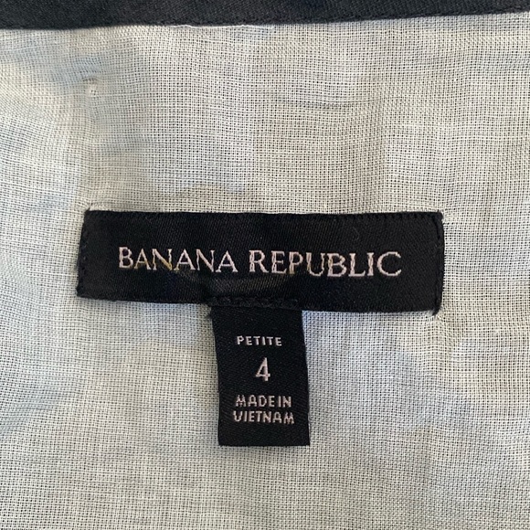 Host Pick 💙 Banana Republic Women’s Ramie romper green slate size 4 Petite - Picture 9 of 9